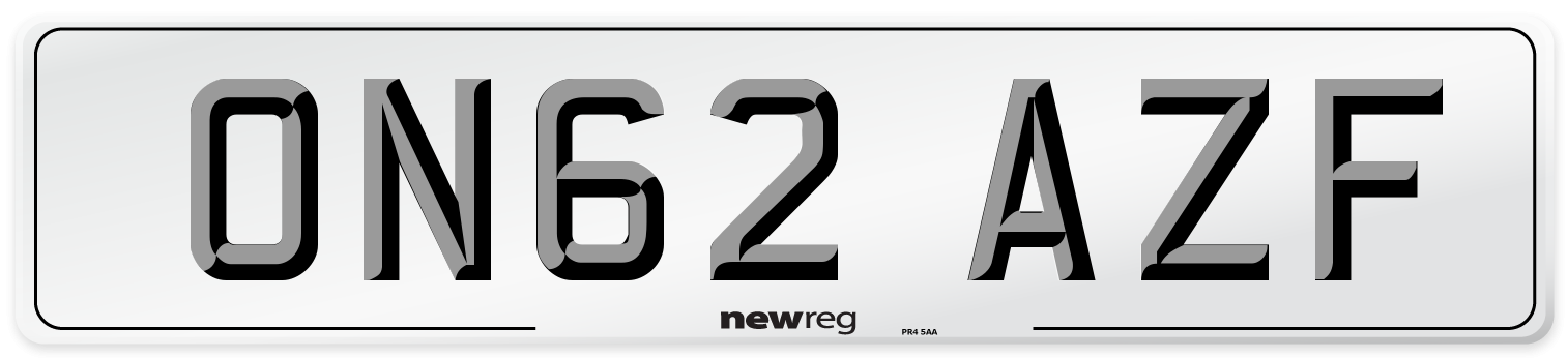 ON62 AZF Number Plate from New Reg